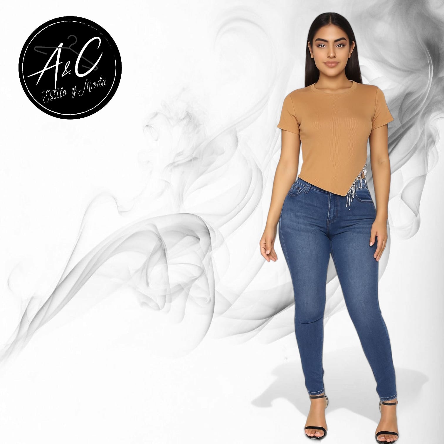 Polera corte lateral con Flecos