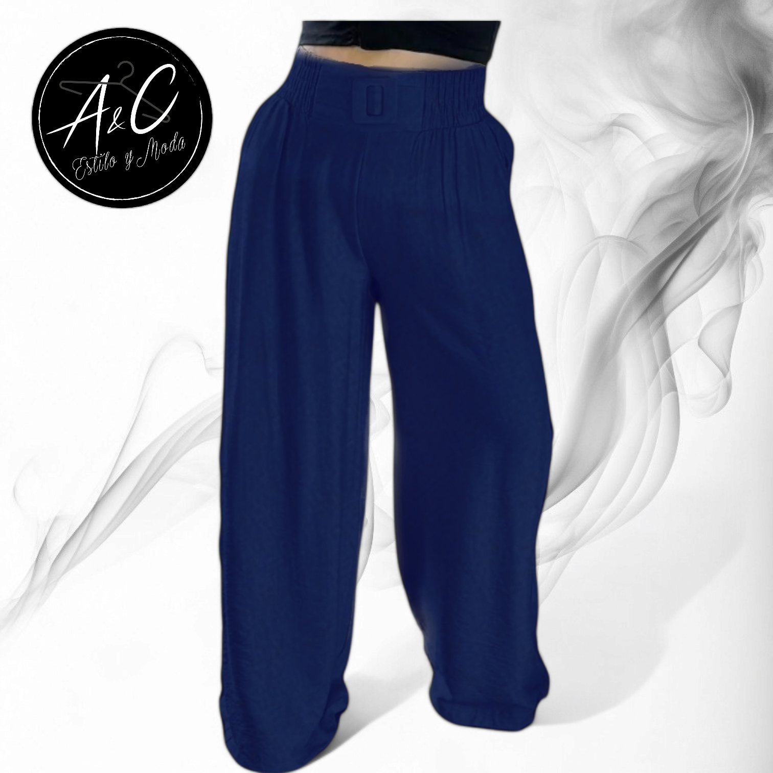 Pantalón Palazzo con Cinturón Ancho