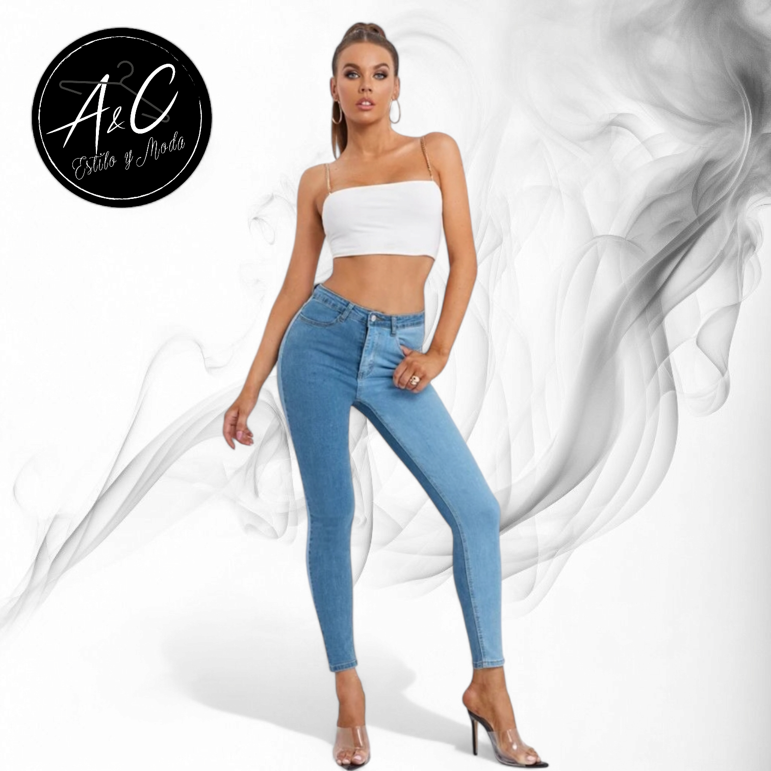 Pantalon Jeans Skinny Bicolor
