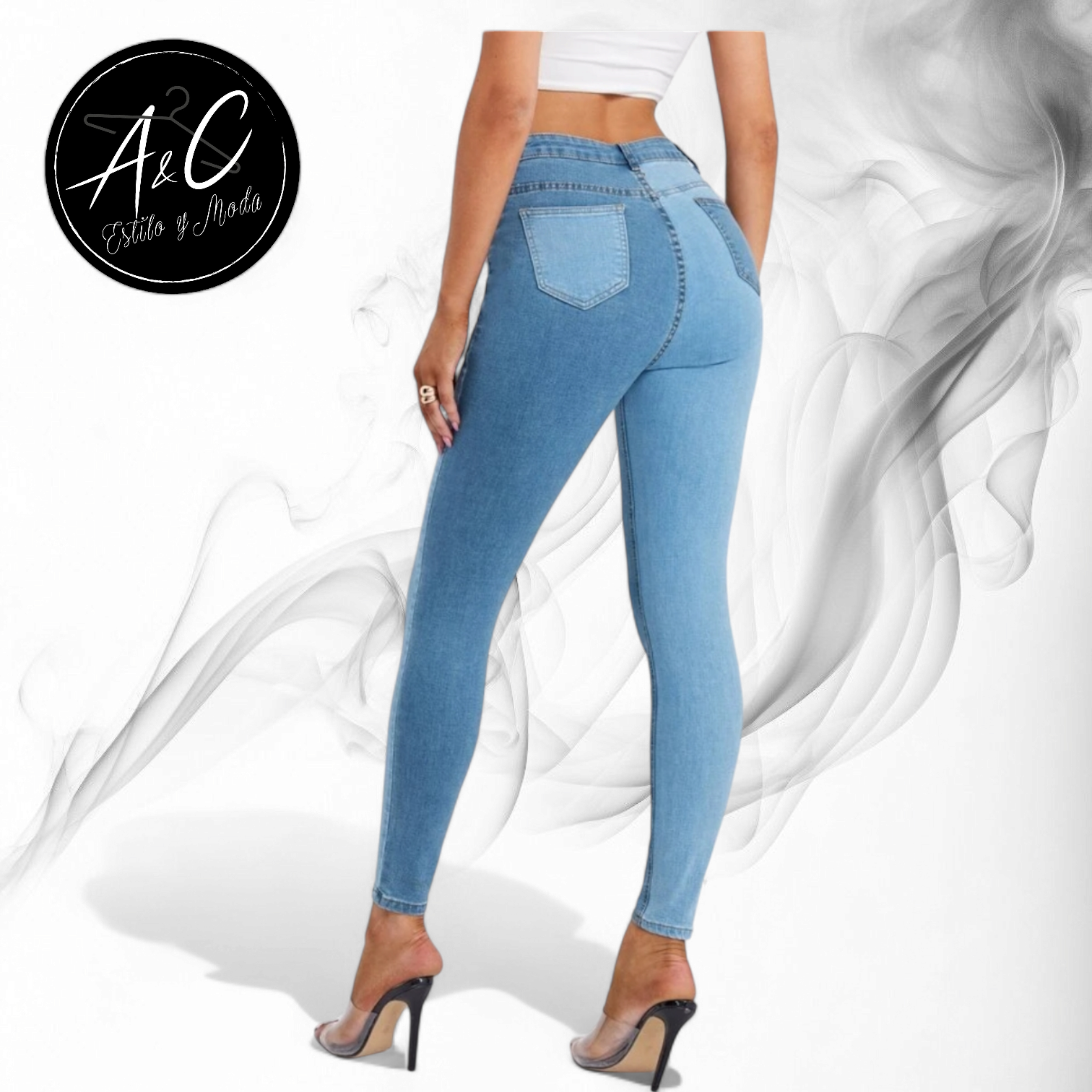 Pantalon Jeans Skinny Bicolor